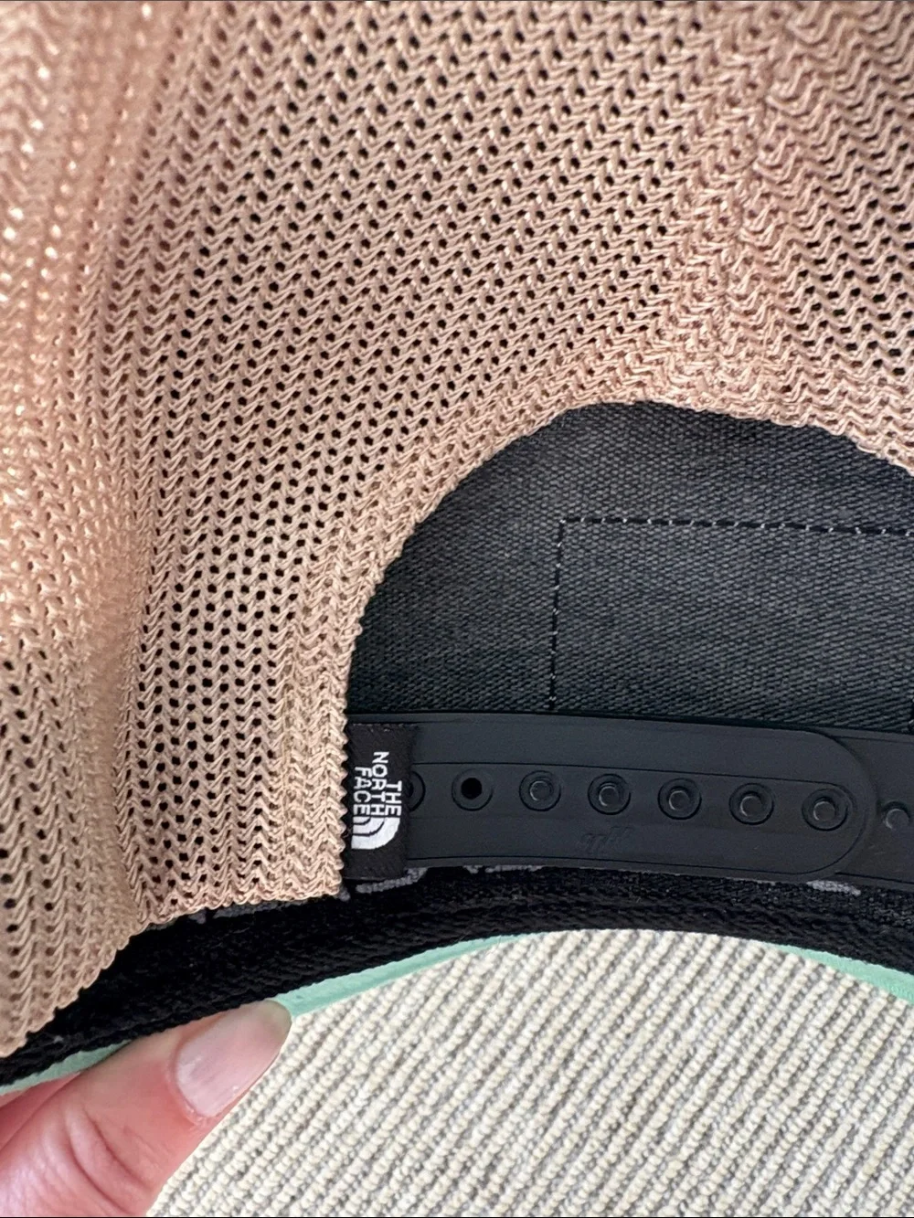 The North Face Green and Tan Trucker Hat with Front Patch